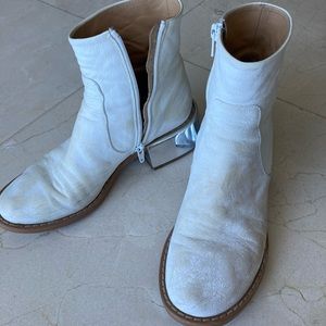 White MM6 Boots
